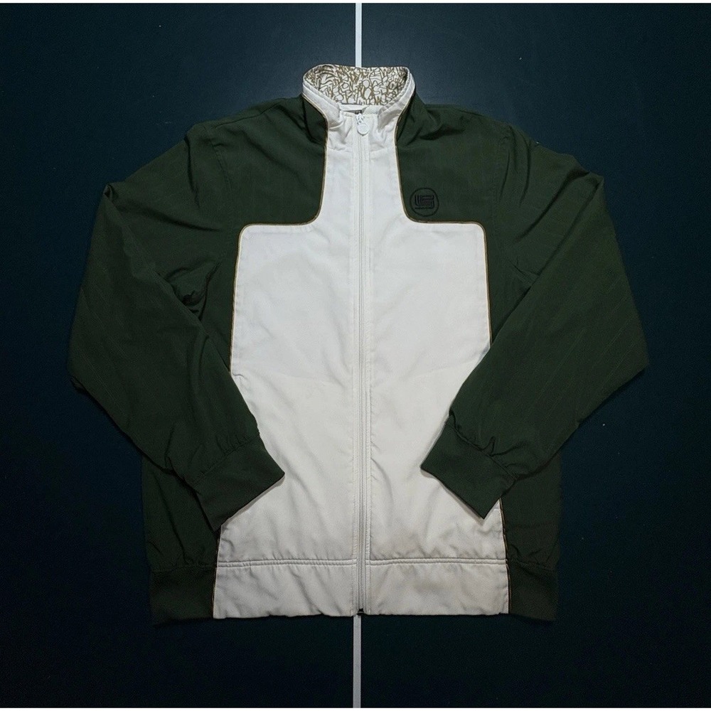 Vtg Nike LeBron James Windbreaker Track Jacket Men Medium Green Pinstriped‎ Y2K